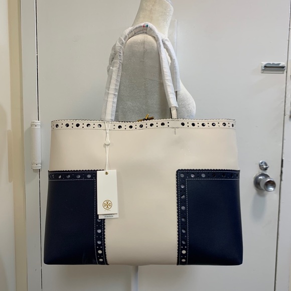 TORY BURCH Block-T Brogue Tote - Picture 2 of 7